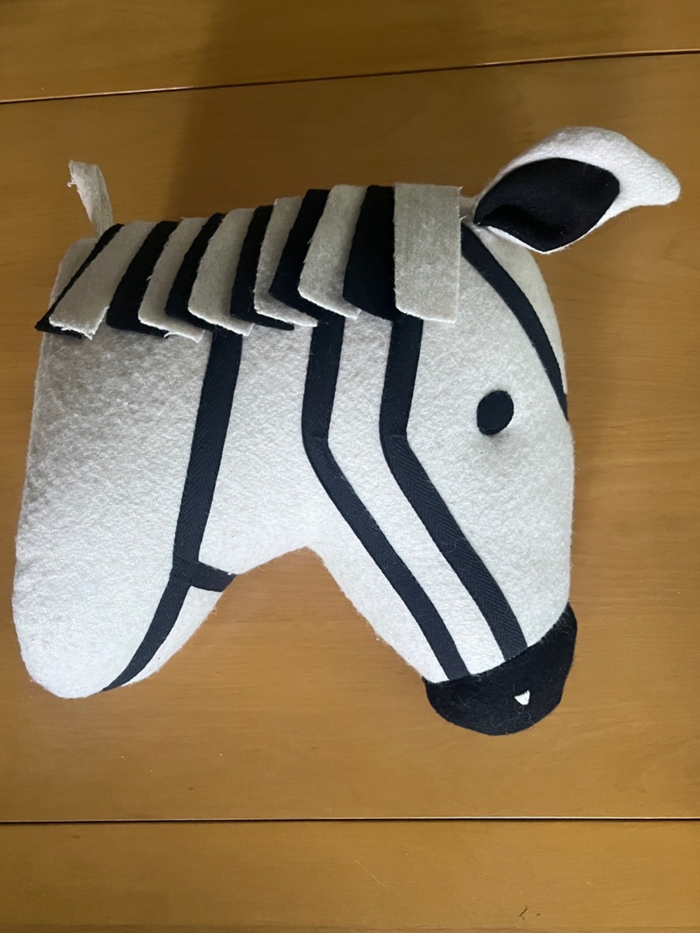 White and Black Zebra Plush Wall Accent